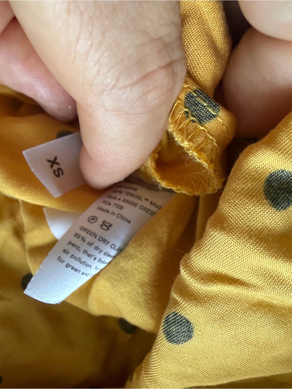 Reformation Long-Sleeve Mustard Polka Dot Mini Dress - Picture 3 of 4